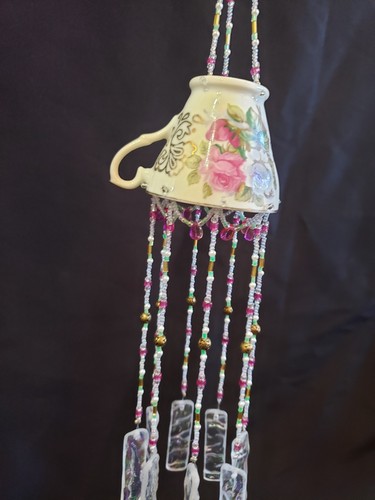 Repurposed tea cup windchime - repurposed,