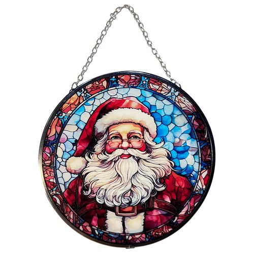 Santa claus stained glass - santa,