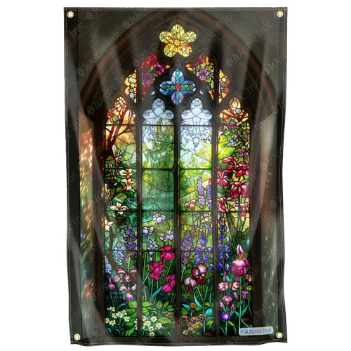 Floral stained glass - floral, garden