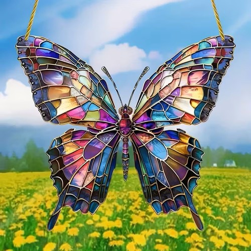 Colourful butterfly suncatcher - colourful,