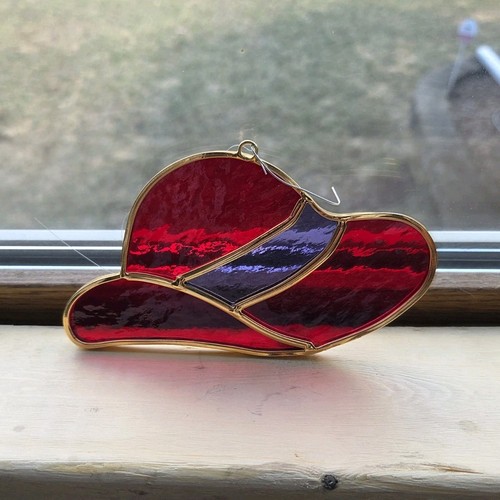 Stained glass red hat - stained,