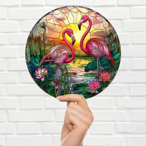 Flamingo suncatcher stained - suncatcher,