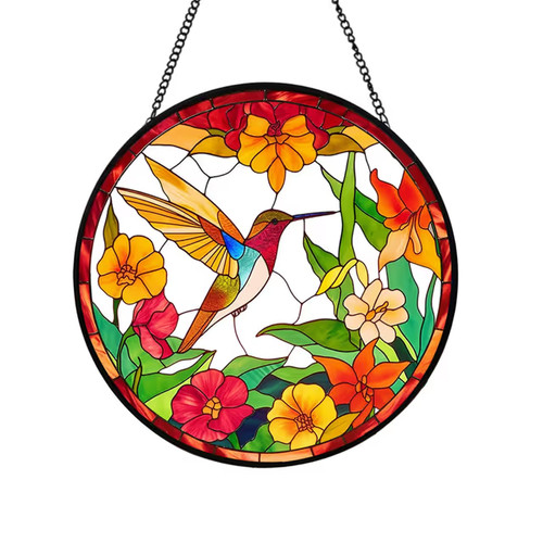 Stained glass hummingbird - stained,