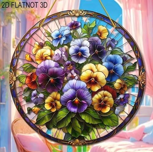 Pretty pansies suncatcher - suncatcher,