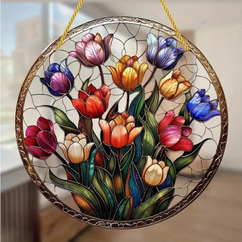 Tulips floral suncatcher - tulips,