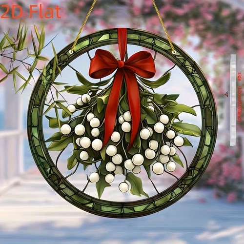 Mistletoe suncatcher christmas - suncatcher,