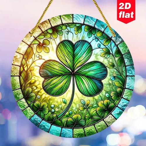 Shamrock suncatcher stained - shamrock,