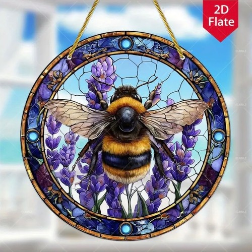 Bee lavender suncatcher - lavender,