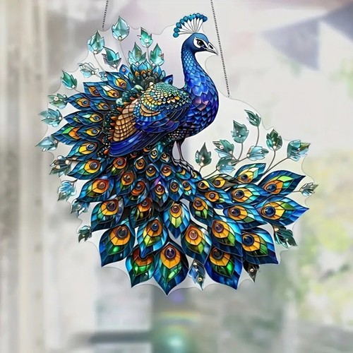 Peacock decorative suncatcher - peacock,