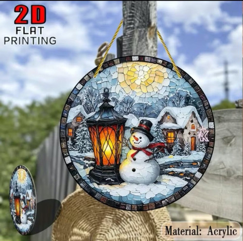 Christmas snowman suncatcher - christmas,