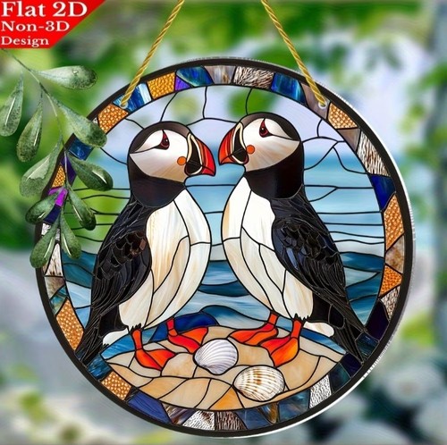 Lovely puffin suncatcher - lovely,