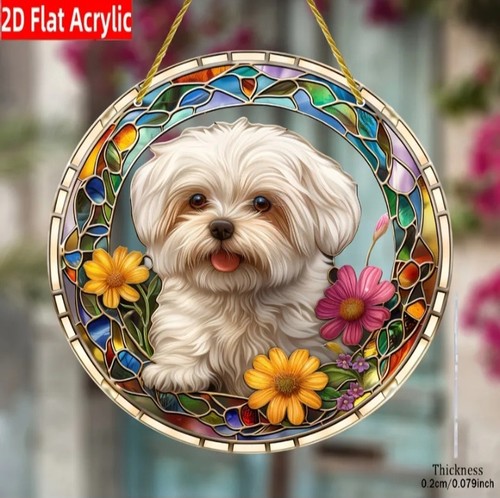 Maltese dog suncatcher - maltese,