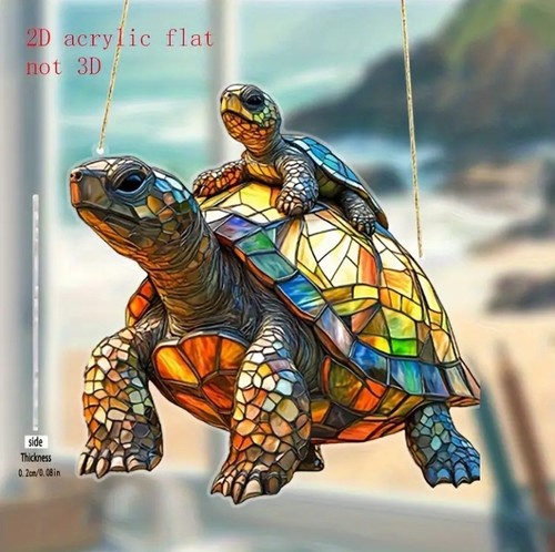 Mum baby tortoise suncatcher - baby,