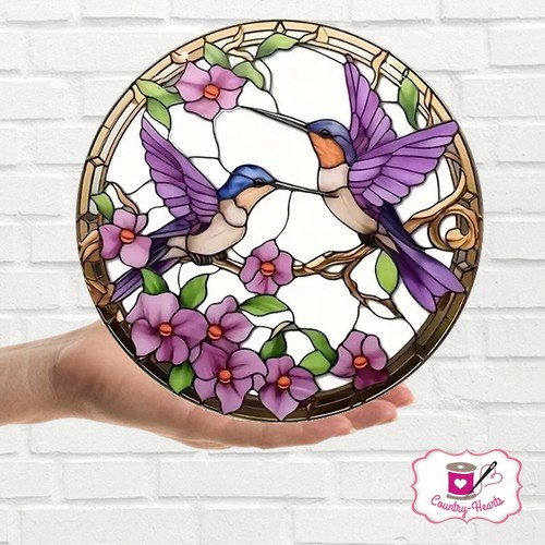 Hummingbird suncatcher stained - suncatcher,