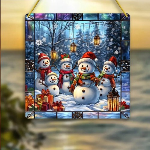 Christmas snowman suncatcher - snowman,