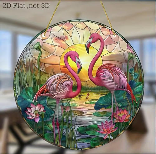 Pink flamingo suncatcher - pink,