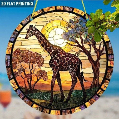 Giraffe suncatcher stained - giraffe,