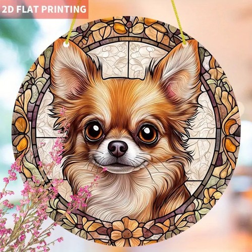 Chihuahua suncatcher stained - chihuahua,