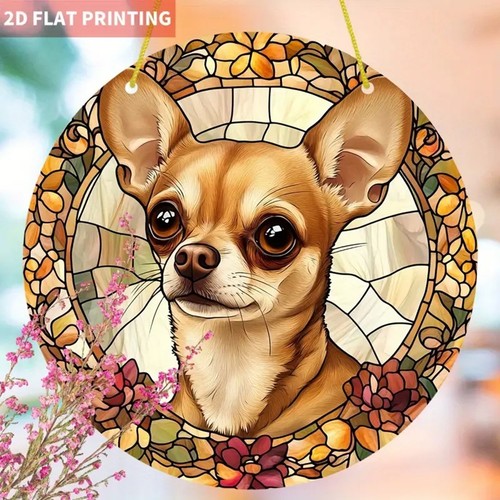 Chihuahua suncatcher stained - suncatcher,