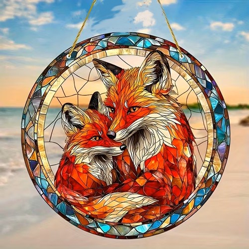 Fox cub suncatcher hanging - suncatcher,
