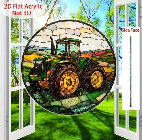 Green tractor suncatcher - tractor,