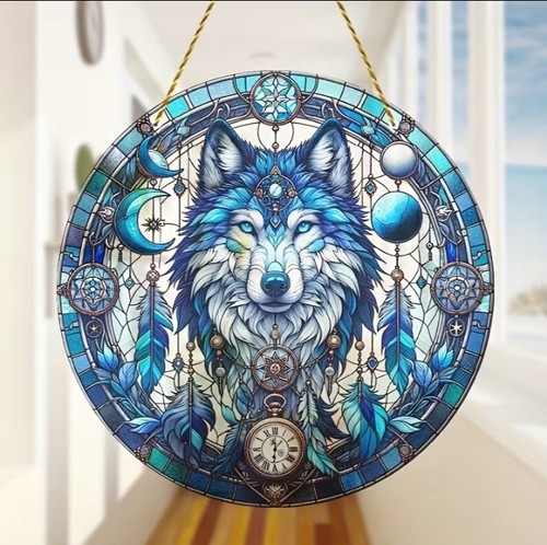 Snow wolf suncatcher - snow,