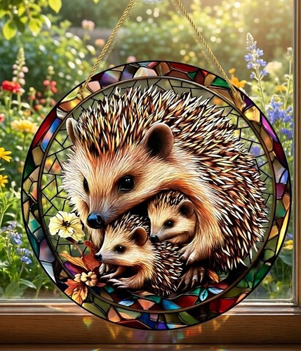 Hedgehog suncatcher multicolor - hedgehog,