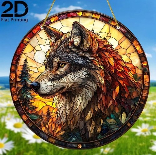 Grey wolf suncatcher - wolf,