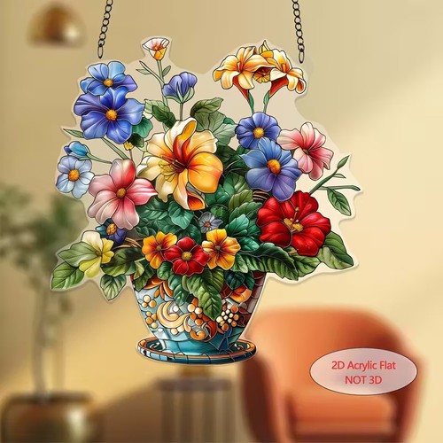 Colourful flowers suncatcher - colourful,