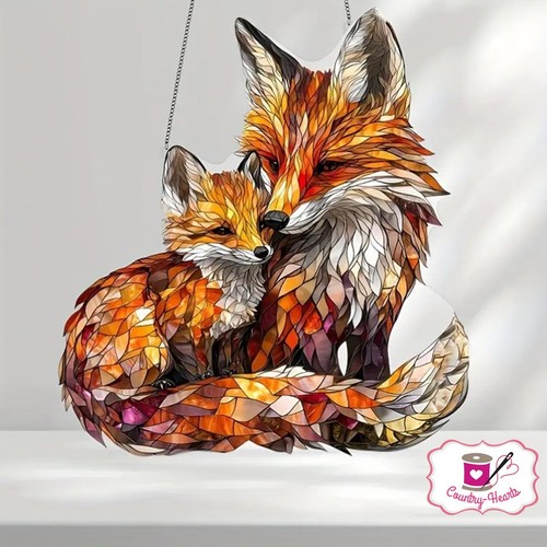 Fox cub suncatcher - fox,